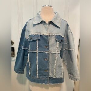 Women's Denim Patchwork Jacket Medium
